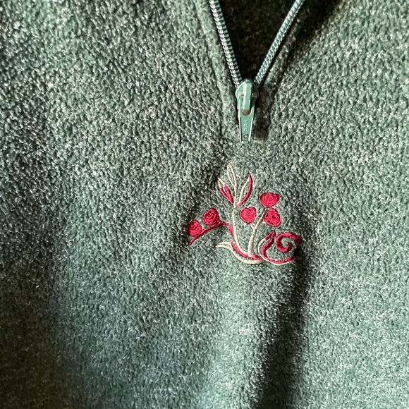 Vintage Victoria’s Secret Country Green Fleece Quarter Zip Pullover Size Medium - Picture 4 of 11
